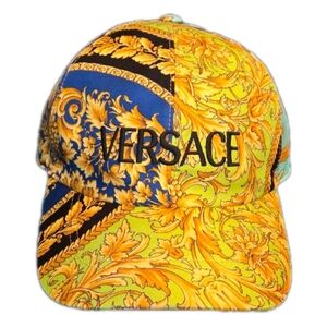 Versace Men's Logo Barocco Multi Color Prnt Bball Cap Size 59  MSRP $525.00 NWOT
